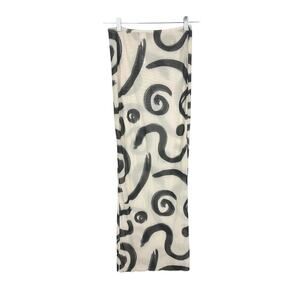 Pretty Little Thing White Black Swirl Abstract Sheer Midi Tube Skirt Sz 4